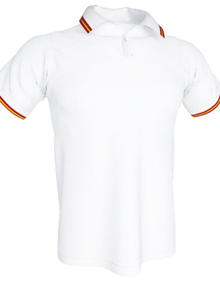 polo cuello pique blanco